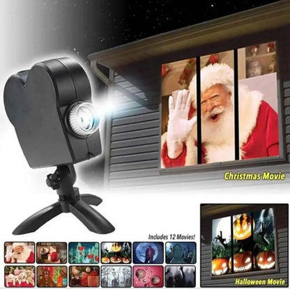 Halloween / Christmas LED Projector, 12  Holiday Scenes